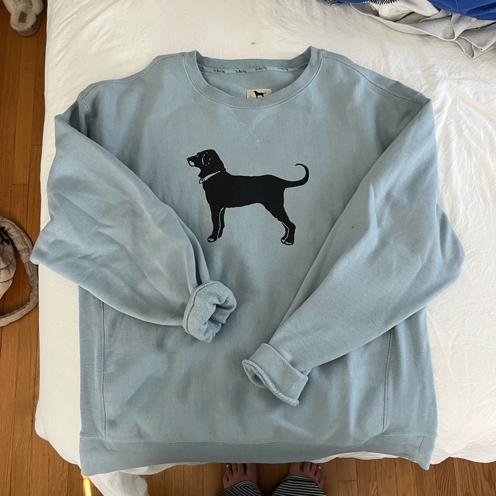 The Black Dog Light Blue Pullover with Black Silhouette